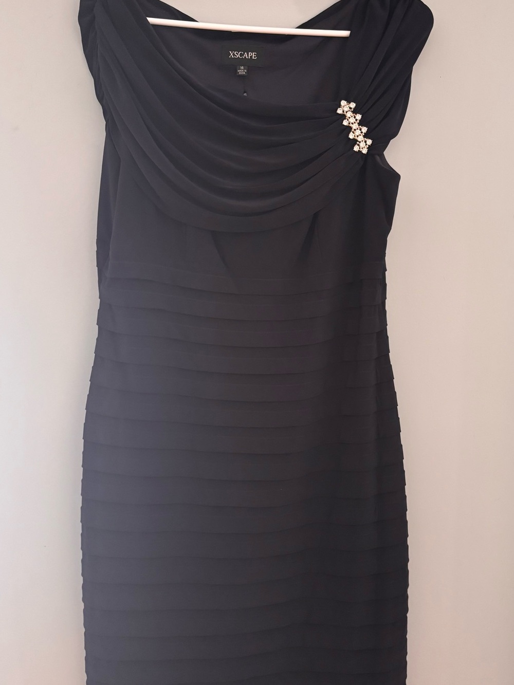 Xscape Dark Navy Cocktail Dress